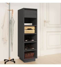 Armoire à chaussures Gris 34x30x105 cm Bois de pin massif