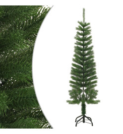 Sapin de Noël artificiel mince avec support 150 cm PE