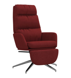 Chaise de relaxation avec repose-pied Rouge bordeaux Tissu