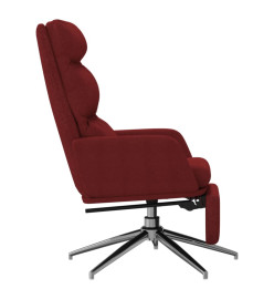 Chaise de relaxation avec repose-pied Rouge bordeaux Tissu