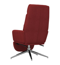 Chaise de relaxation avec repose-pied Rouge bordeaux Tissu