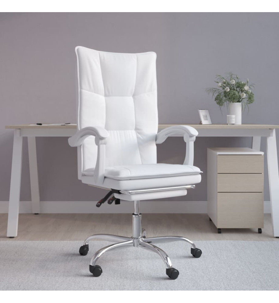 Fauteuil inclinable de bureau Blanc Similicuir