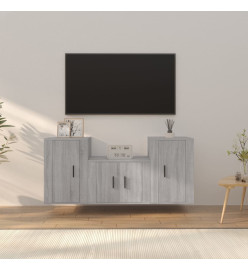 Ensemble de meubles TV 3 pcs Sonoma gris Bois d'ingénierie