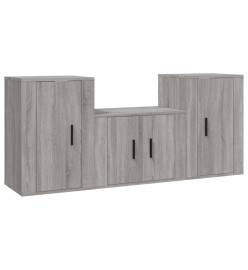 Ensemble de meubles TV 3 pcs Sonoma gris Bois d'ingénierie