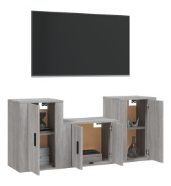 Ensemble de meubles TV 3 pcs Sonoma gris Bois d'ingénierie