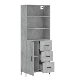 Buffet haut Gris béton 69,5x34x180 cm Bois d'ingénierie