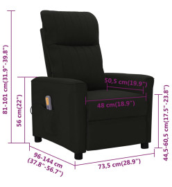 Fauteuil de massage Noir Tissu