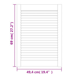 Portes d'armoire à persiennes 2pcs 69x49,4cm bois de pin massif