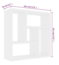 Étagère murale Blanc 45,1x16x45,1 cm Aggloméré