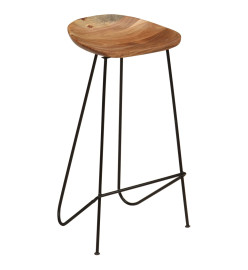 Tabourets de bar lot de 2 bois d'acacia massif