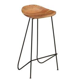 Tabourets de bar lot de 2 bois d'acacia massif