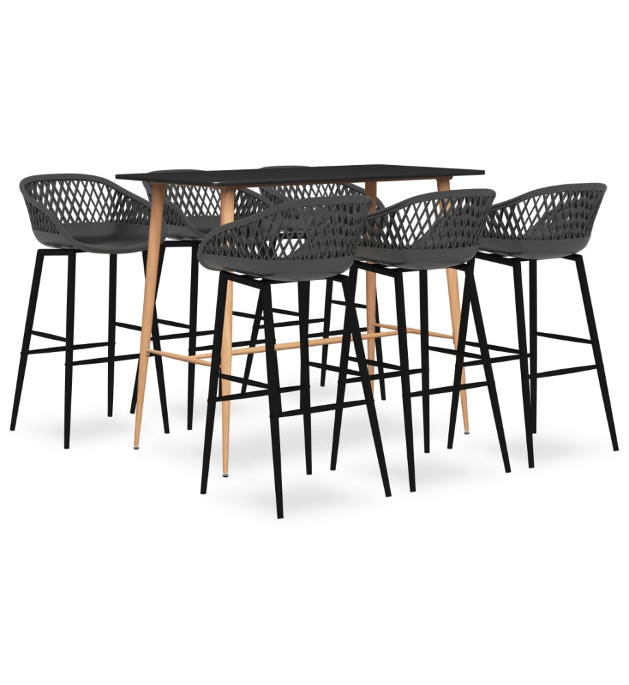 Ensemble de bar 7 pcs Noir et gris