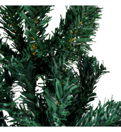 Demi sapin de Noël artificiel mince avec support Vert 150 cm