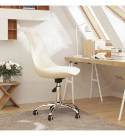 Chaise pivotante de bureau Crème Tissu