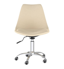 Chaise pivotante de bureau Crème Tissu