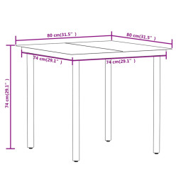 Ensemble de salle à manger de jardin 3 pcs Noir