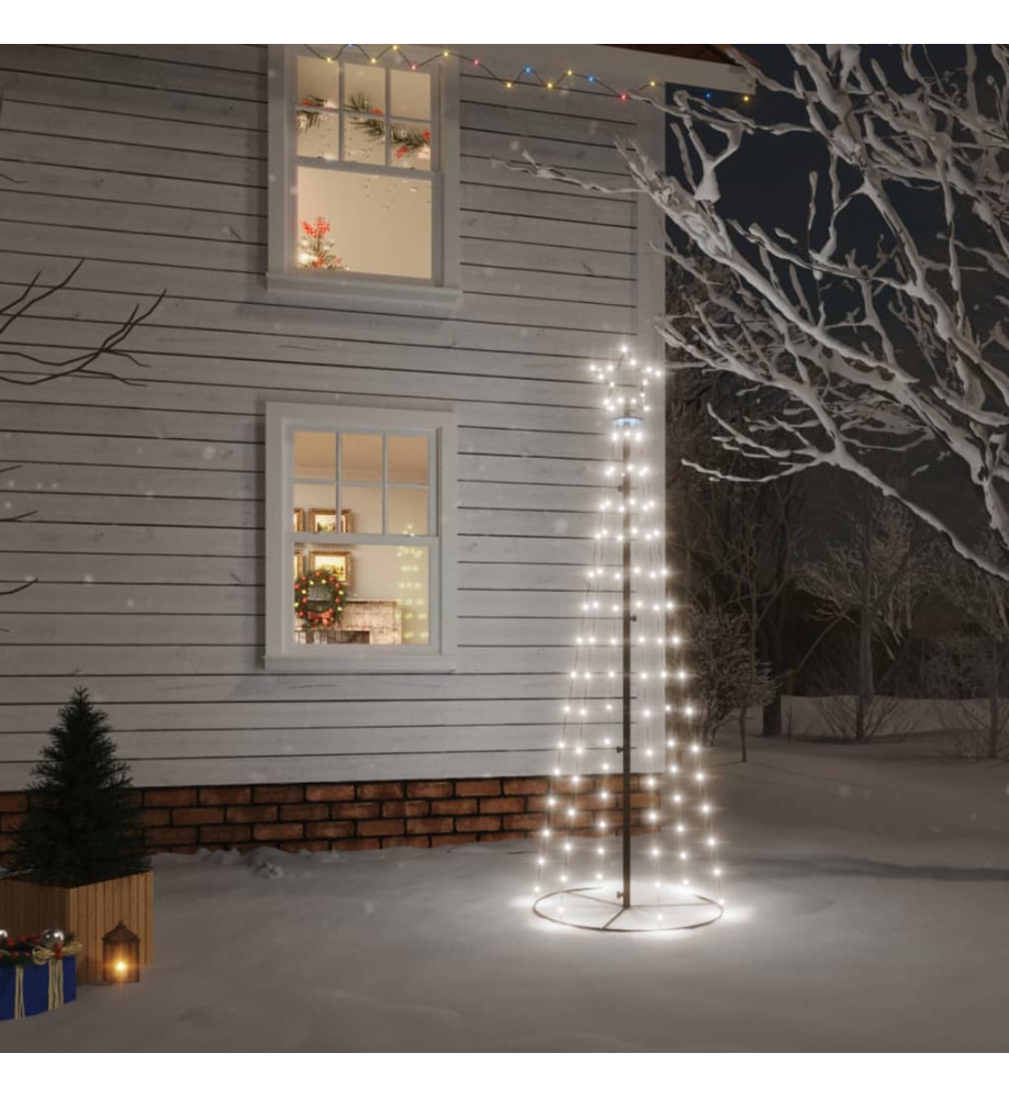 Arbre de Noël cône 108 LED Blanc froid 70x180 cm