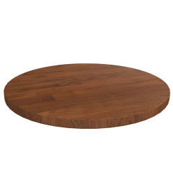 Dessus de table rond Marron foncé Ø30x1,5cm Chêne massif traité