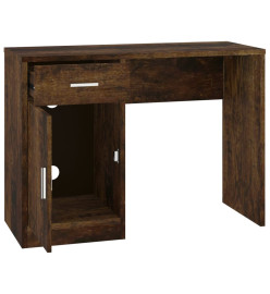 Bureau avec tiroir et armoire Chêne fumé 100x40x73 cm