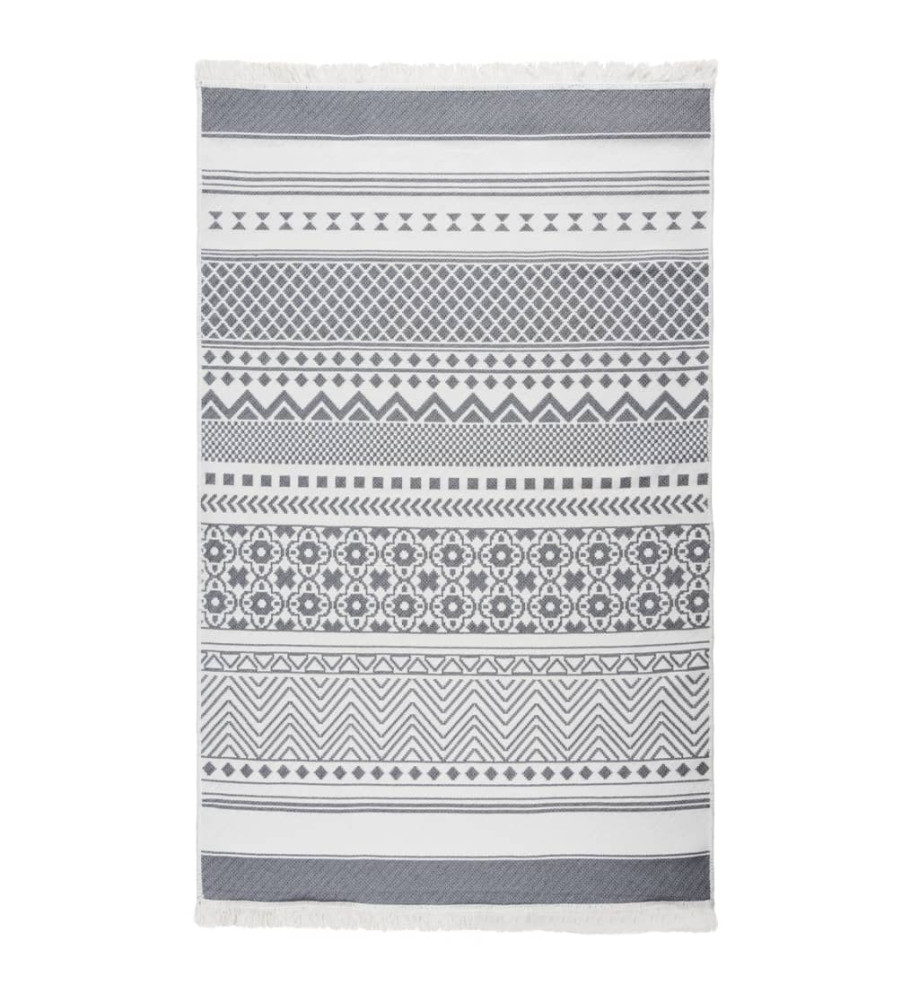 Tapis Gris et blanc 120x180 cm Coton