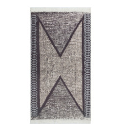 Tapis Noir et gris 120x180 cm Coton