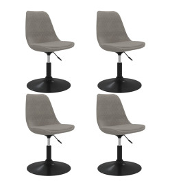 Chaises à dîner pivotantes 4 pcs Gris clair Velours