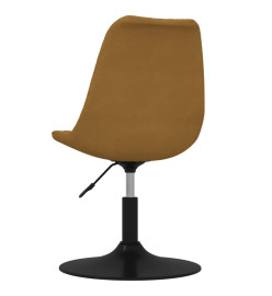 Chaises à dîner pivotantes 4 pcs Marron Velours