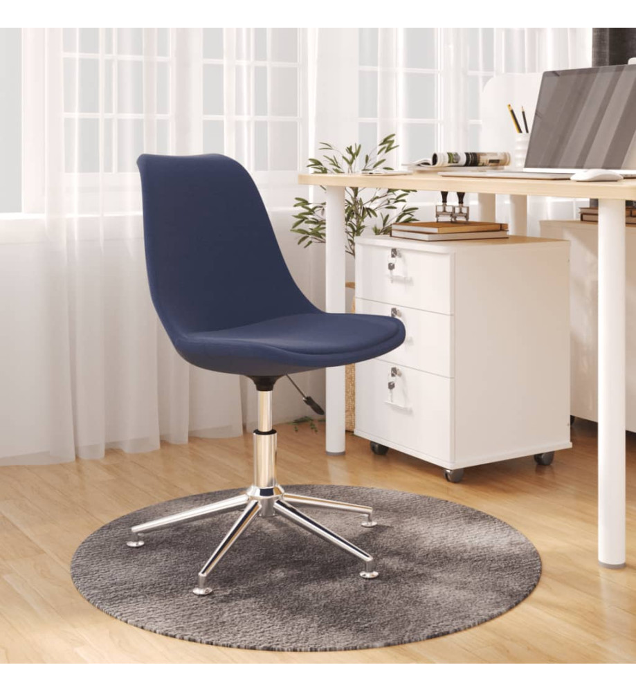 Chaise pivotante de bureau Bleu Tissu