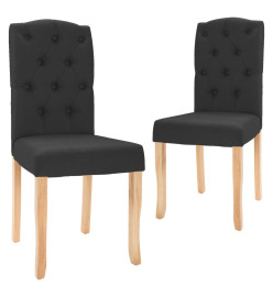 Chaises à manger lot de 2 noir tissu