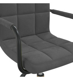 Chaise pivotante de salle à manger Gris foncé Velours