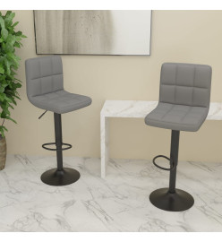 Tabourets de bar lot de 2 gris clair tissu