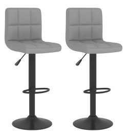 Tabourets de bar lot de 2 gris clair tissu