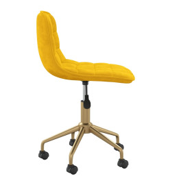 Chaises pivotantes à manger lot de 2 jaune moutarde velours