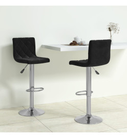 Tabourets de bar lot de 2 noir velours