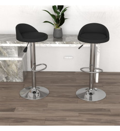 Tabourets de bar lot de 2 noir similicuir