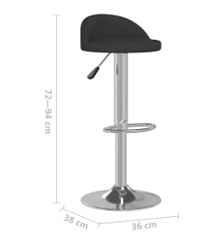 Tabourets de bar lot de 2 noir similicuir