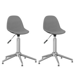 Chaises pivotantes à manger lot de 2 gris clair tissu