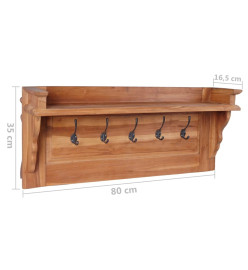 Porte-manteau mural 80x16,5x35 cm Bois de teck solide