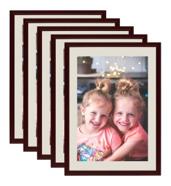 Collage de cadres photo 5 pcs pour mur Rouge foncé 42x59,4 cm