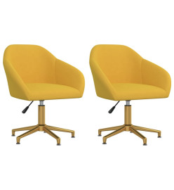 Chaises pivotantes à manger lot de 2 jaune velours