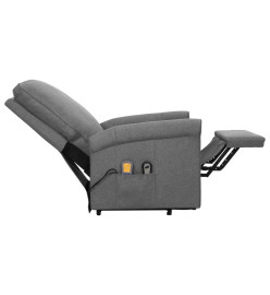 Fauteuil de massage inclinable Gris clair Tissu