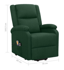 Fauteuil de massage Vert foncé Tissu