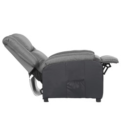 Fauteuil inclinable Gris clair Similicuir et tissu