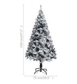 Sapin de Noël artificiel avec neige floquée vert 120 cm PVC