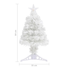 Arbre de Noël artificiel pré-éclairé blanc 64 cm fibre optique