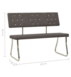 Banc 110 cm Gris anthracite Similicuir