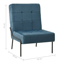 Chaise de relaxation 65x79x87 cm Bleu Velours