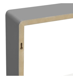 Étagères murales sous forme de cube 3 pcs Gris MDF