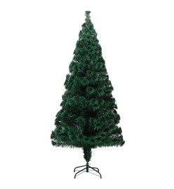 Sapin de Noël artificiel avec support vert 180 cm fibre optique