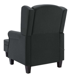 Fauteuil de massage avec repose-pied Gris foncé Tissu